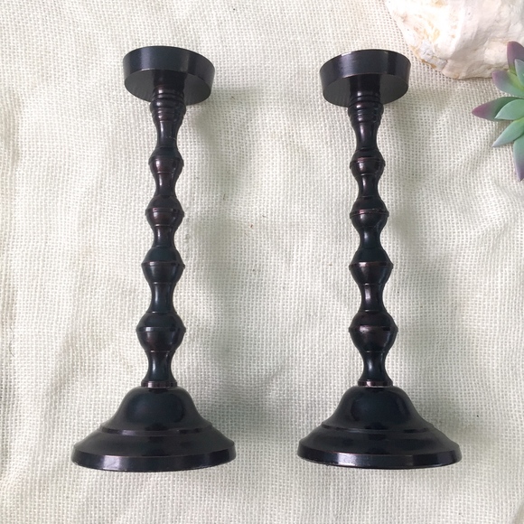 Z Gallerie Other - Z GALLERIE Candle Holder Set of 2 Cognac Brown